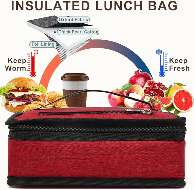 FlowFly Small Insulated Lunch box Portable Soft Bag Mini Cooler Thermal Meal - Image 3