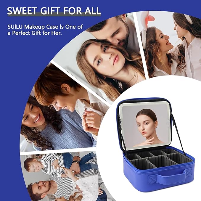 Makeup Bag with Led Mirror, Travel Makeup Organizer with 3 Color Setting & 10X - Image 6