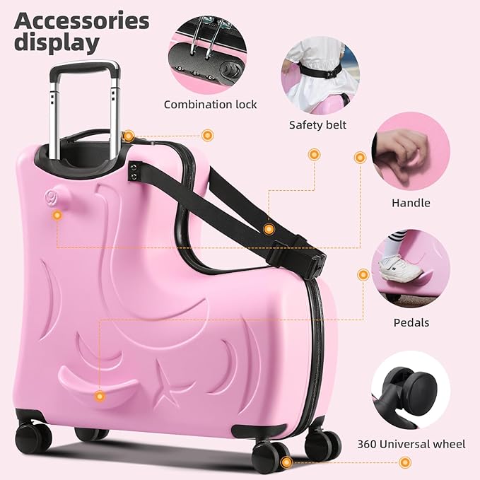 Hardside Ride on Kids Luggage - Image 3