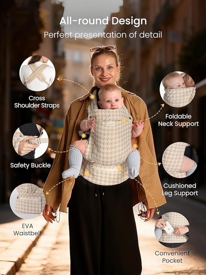 GROWNSY Baby Carrier Newborn to Toddler, Ergonomic Baby Toddler Carrier Wraps - Image 5