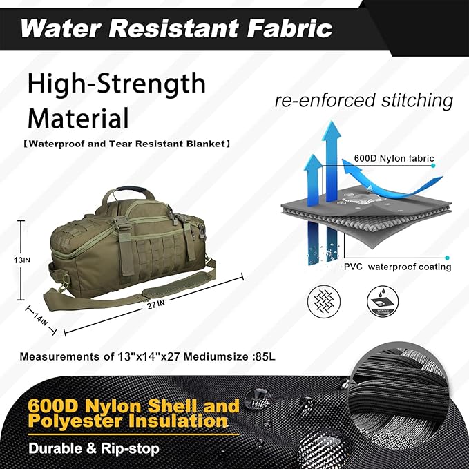 3 In 1 Military Backpack Travel Duffle Bag - Image 2