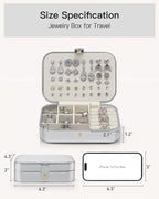 Vlando Travel Jewelry Case for Women Girls Mothers, PU Leather Portable Small - Image 3
