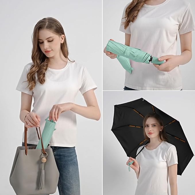 BAODINI Small UV Protection Travel Umbrella Compact - Image 3