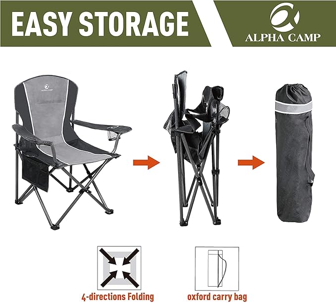 ALPHA CAMP Oversized Camping Folding Chair - Image 7