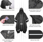PTEROMY Hooded Rain Poncho for Adult - Image 6