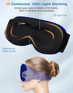 3D Contoured Sleep Mask with Bluetooth Headphones, Eye Masks - Image 3