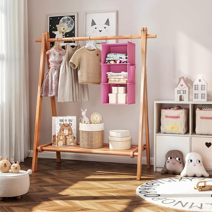 YOUDENOVA Hanging Closet Organizer, 3-Shelf Closet Hanging Storage Shelves - Image 2