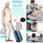 Inflatable Travel Neck Pillow for Airplane, Head Support Velvet Adult Neck - Image 6