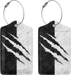 Black Against White Pattern Luggage Tags - Image 3