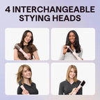 Wavytalk Hair Dryer Brush Set, Air Sculpt 4-in-1 Hot Air Brush Set, Multi Hair Styler for Salon Blowouts, Smooth Curls, Volumizing and Straightening, Sleek and Less Frizz, Pink