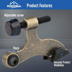 HOMOTEK 2 Pack Hinge Pin Antique Brass Door Stopper, Adjustable Deluxe Heavy - Image 2