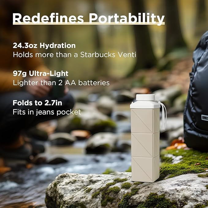 POMKAKA Collapsible Water Bottles 24.3oz, 2nd Generation Leakproof BPA-Free - Image 8