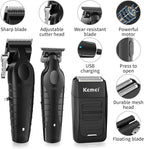 KEMEI Professional Hair Clipper, Hair Trimmer, Beard Shaver Set for Men, Electric Cordless Barber Clipper Beard Trimmer, Rechargeable Fade Clipper Haircutting Kit, KM-2299, KM-2296, KM-1102