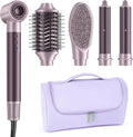 MESCOMB Dual Voltage Hair Dryer Brush for Travel – 5 in 1 Air Styler with High-Speed Blow Dryer, Anti-Frizz, Compact Design with Travel Bag, Ideal for Europe & Worldwide Use (100V–240V) Gift for Women