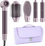 MESCOMB Dual Voltage Hair Dryer Brush for Travel – 5 in 1 Air Styler with High-Speed Blow Dryer, Anti-Frizz, Compact Design with Travel Bag, Ideal for Europe & Worldwide Use (100V–240V) Gift for Women