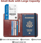 RFID Passport Holder Wallet for Women Men Travel, Leather US Passport Cover Case - Image 4