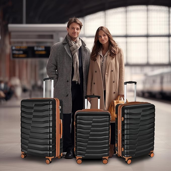 Lightweight Luggage with Spinner Wheels & YKK Zipper, 3-Piece Suitcase ABS+PC - Image 9