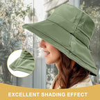 Sun Hats for Women Wide Brim Ponytail UV Protection Beach Hat Packable - Image 4