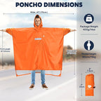 ANYOO Hooded Rain Poncho for Adults Waterproof Lightweight Rain Coat for Men - Image 2