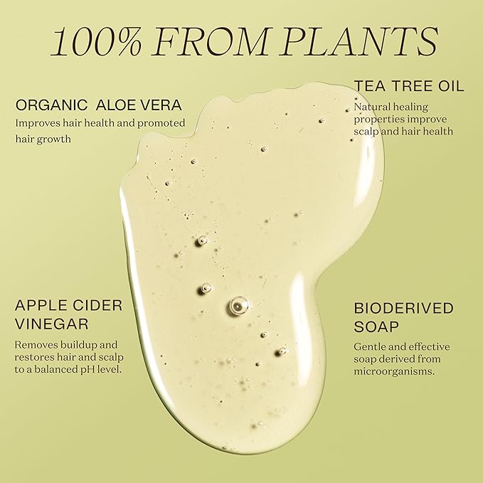 Non Toxic Vegan Shampoo with Organic Ingredients, Apple Cider Vinegar & Tea - Image 2
