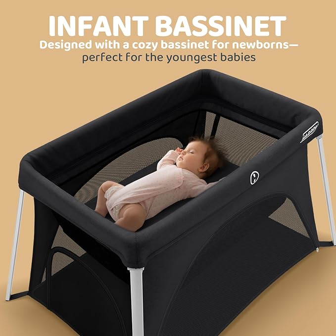 HARPPA Travel Crib with Comfy Mattress, Lightweight Portable Crib Requires No - Image 5