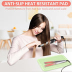 Quccefods Large Heat Resistant Silicone Mat for Hair Styling Tools - Portable Cover for Curling Irons, Flat Irons and Hair Straighteners