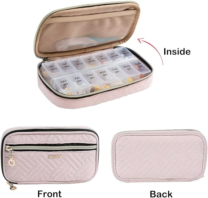 BAGSFY Pill Organizer Case 2 Times a Day- Weekly Medicine Organizer Travel Pill - Image 3
