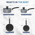 SereneLife Kitchenware Pots & Pans Basic Kitchen Cookware, Heat Resistant - Image 3