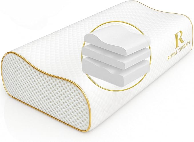 Royal Therapy 1-Pack Memory Foam Pillow, Medium-Firmness Cervical, Queen - Image 5