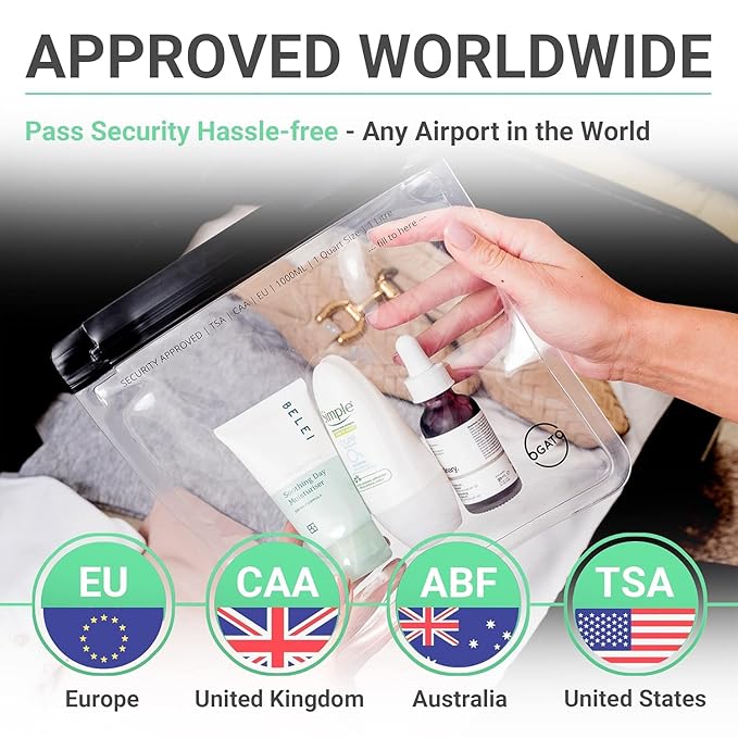 Ogato 3pcs - Clear TSA Approved Toiletry Bag - Our Quart Size Clear Toiletry - Image 3