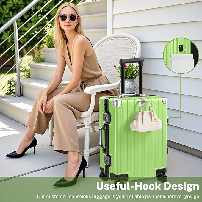 Krute Luggage 24 Inch Aluminum Frame Zipperless Suitcase - Image 8