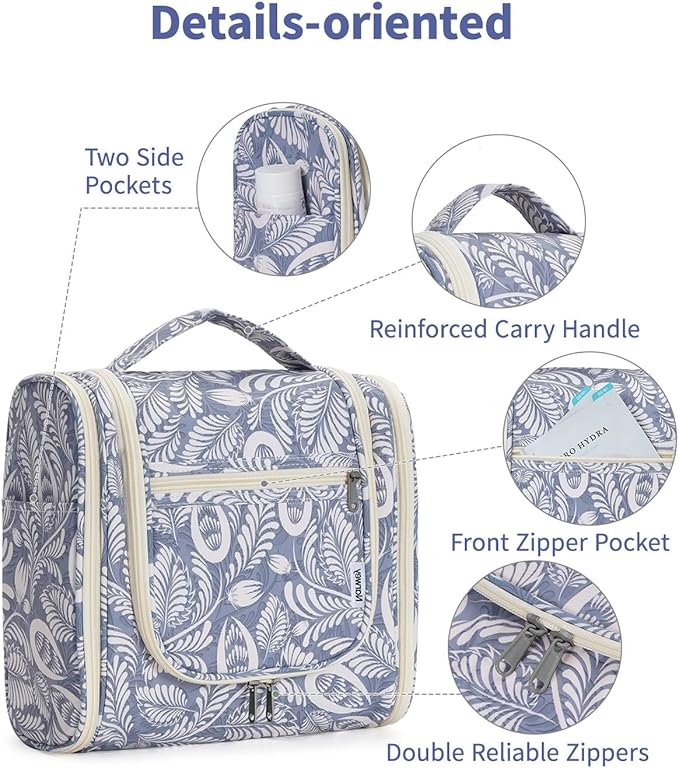 Narwey Hanging Toiletry Bag for Women Travel Makeup Bag Organizer Toiletries - Image 6