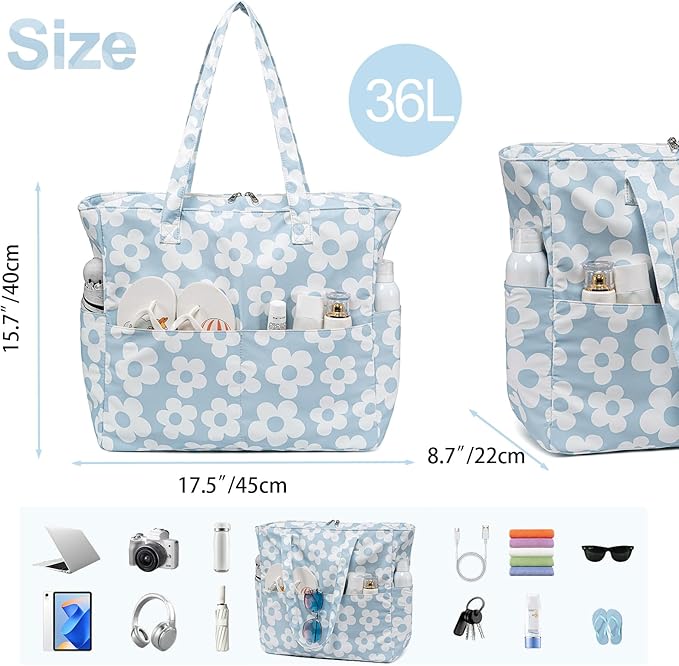 Beach Pool Bags Tote for Women Ladies Large Gym Tote Carry On Bag - Image 4
