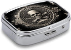 Metal 2 Compartment Pill Organizer Travel Friendly Portable Compact Pill Box - Image 2