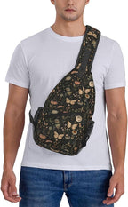 SUPLUCHOM Sling Bag Vintage Butterfly Moon Flower Hiking Daypack Crossbody - Image 7