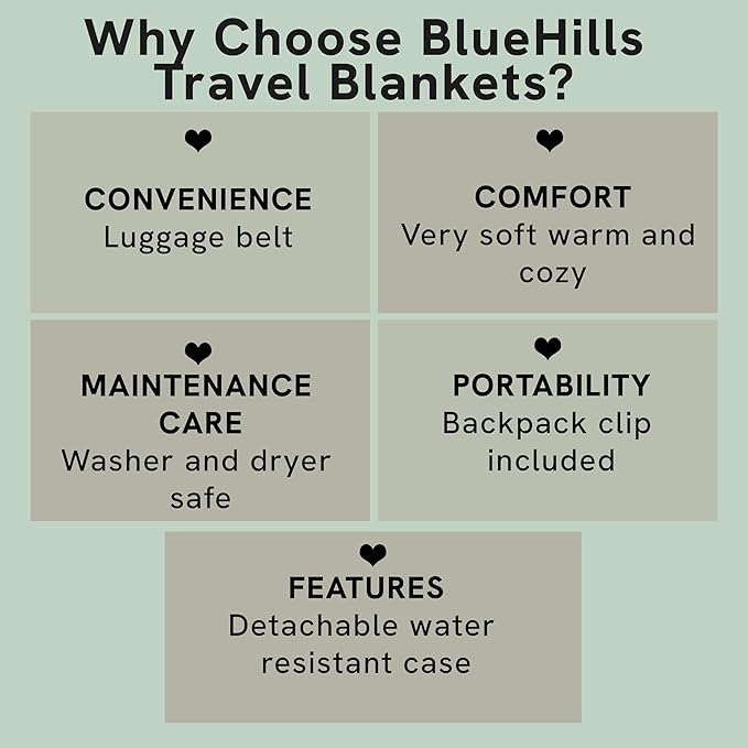 BlueHills Ultra Compact Travel Blanket 2 Pack Large Soft Cozy Portable Blanket - Image 5