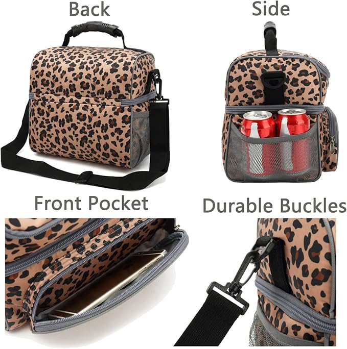 FlowFly Double Layer Cooler Insulated Lunch Bag Adult Lunch Box Large Tote Bag - Image 6