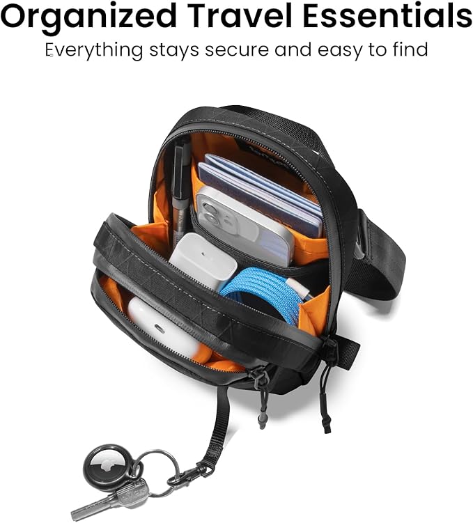 tomtoc Aviator-T37 X-Pac Travel Crossbody RFID Blocking Bag, Holds 4-6 Passports - Image 4