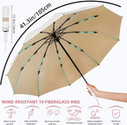 Folding Umbrella Anti-UV Compact Durable Folding Umbrella Auto Open Close - Image 5