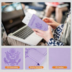 TIGARI Passport Holder for Travel Women Men, PU Leather Waterproof RFID - Image 4