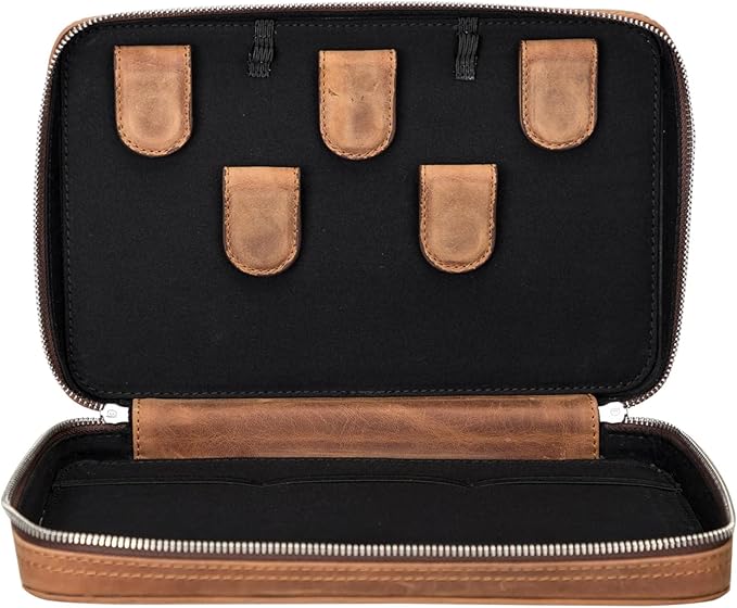 Medicine Handmade Leather Cable Organizer Bag – Full-Grain Leather Travel Tech - Image 2