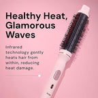 L'ANGE HAIR GlamWave Infrared Thermal Ionic Brush | 38mm Heated Round Thermal Brush for Volume and Curls | Reduces Frizz | Adds Shine | Smooth Styling Tool for All Hair Types (Black)