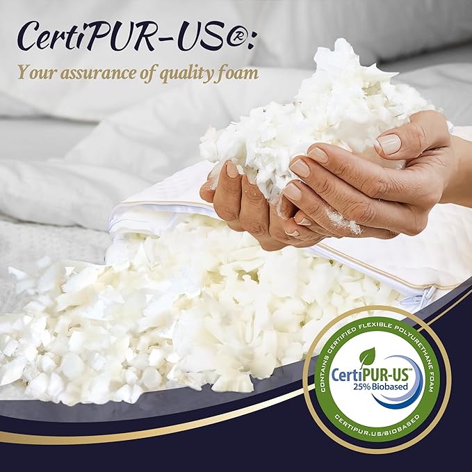 Royal Therapy 4-Pack King Memory Foam Pillow, Adjustable Shredded Odor-Free - Image 6