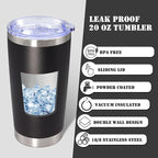 20 oz Tumbler with lid Double Wall Vacuum Insulated Tumblers Stainless Steel - Image 3