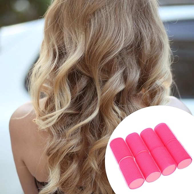 Beaupretty 8PCS Hair Sponge Roller Spiral Hair Curlers, Self-Adhesive Foam Curlers for HairStyling, No Heat Sleep-In Roller for Women