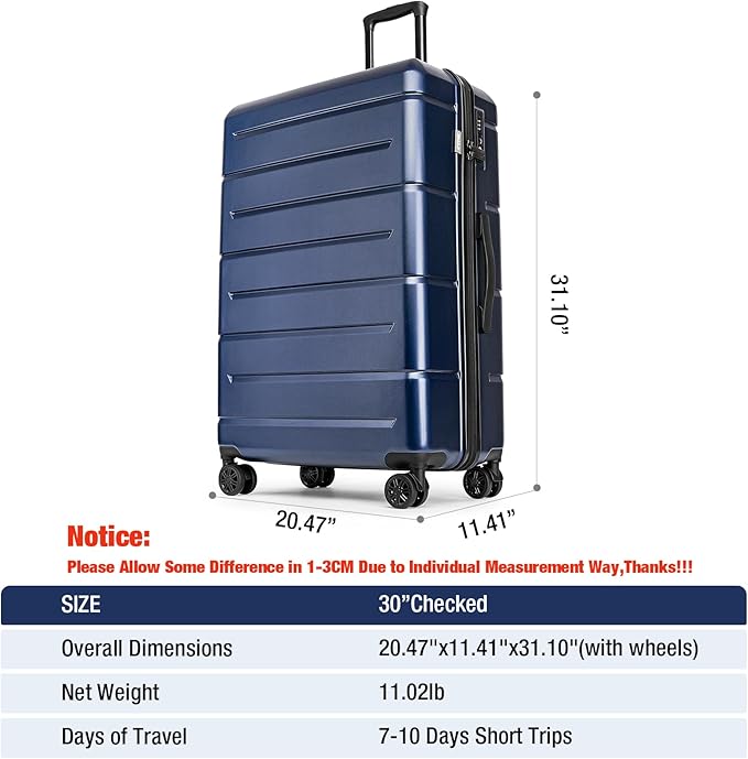 KYME Suitcases with Wheels Hardshell 30 Inch Luggage TSA Approved Large Checked - Image 7