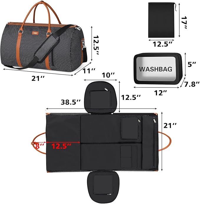 Garment Bag for Travel Convertible Carry On Garment Bag Large Travel Duffel - Image 5