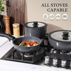 GiPP Ceramic Pots and Pans Set Non Stick, Nonstick Detachable Handle Cookware - Image 6