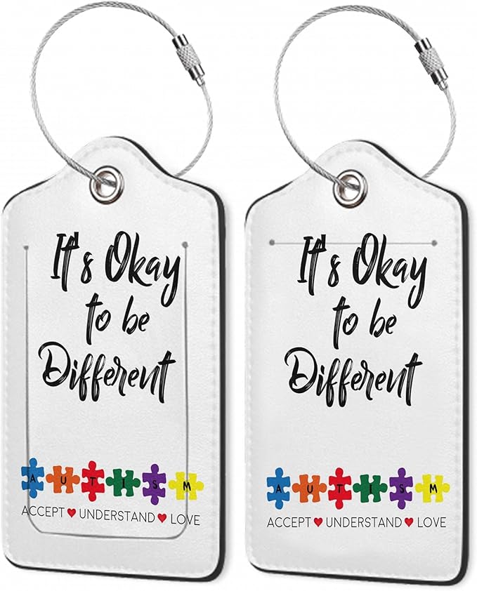2Pcs Luggage Tag for Suitcase Autism Awareness Cute Suitcase Tag by Gearsly