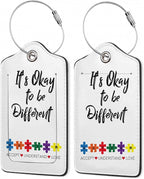 2Pcs Luggage Tag for Suitcase Autism Awareness Cute Suitcase Tag by Gearsly